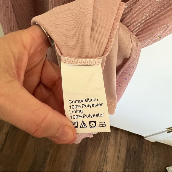 PRETTYGARDEN Pink Glitter Maxi Dress Wrap V-Neck Cocktail Party size XXL - Picture 9 of 11